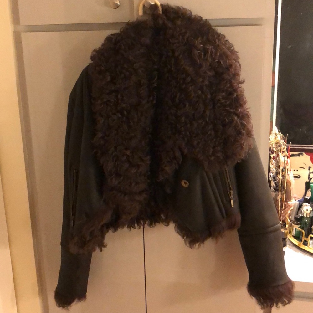 PLEIN SUD JEANIUS LEATHER LAMP MOTTO JACKET